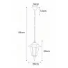 Lampa ogrod. zwis K-5009H CZ/ZŁ Kaja