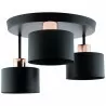Lampa sufitowa RÓŻOWE ZŁOTO-0060 spot okrągła czarna E27 Lumiled