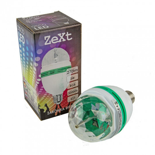 Żarówka LED DISCO 3W RGB E27 D02-DISE27-3-RGB Zext