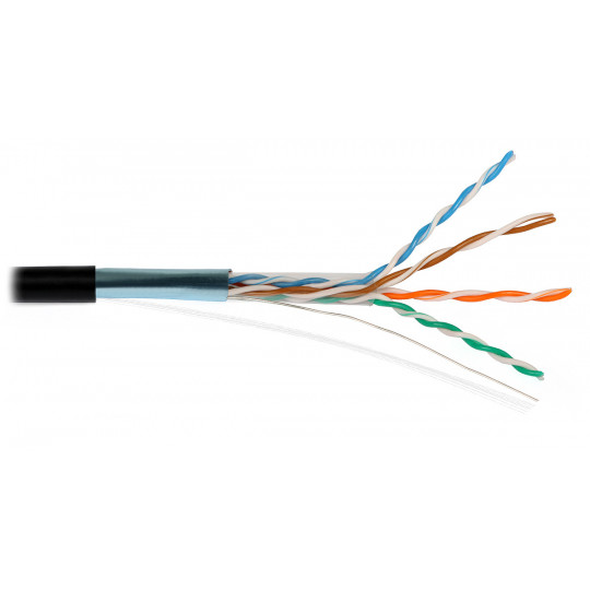 Kabel sieciowy FTP zewnętzrny kategorii 5e ekranowany czarny DIPOL