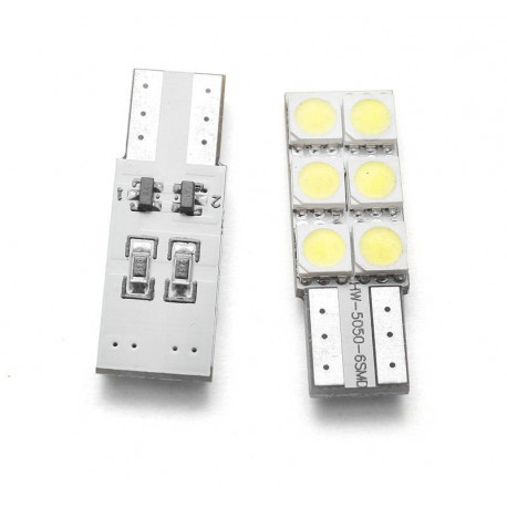 LED car bulb W5W T10 6 SMD 5050 CANBUS.