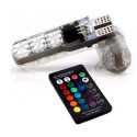 Car bulbs W5W T10 RGB 6 SMD + remote control.