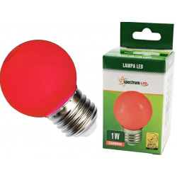LED PVC ball bulb E27 1W RED SPECTRUM