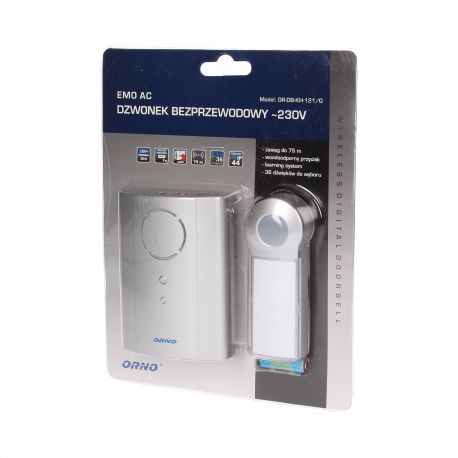 Dzwonek bateryjny bezprzewodowy OR-DB-KH-120/G srebrny Orno