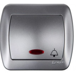 Akord Przycisk Dzwonek z podświetleniem AD1L/26 srebrny SIMON