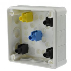 White n/t box 98x98x42 with rubber. with clamp. 041-51