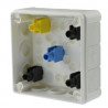 White flush box 98x98x42 with rubber clamps 041-51 VIPLAST