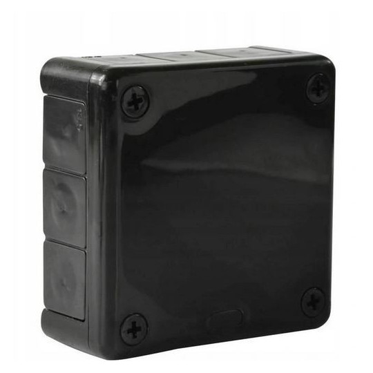 Black over-plaster box110x110x35 with rubbers 051-05 ViPlast