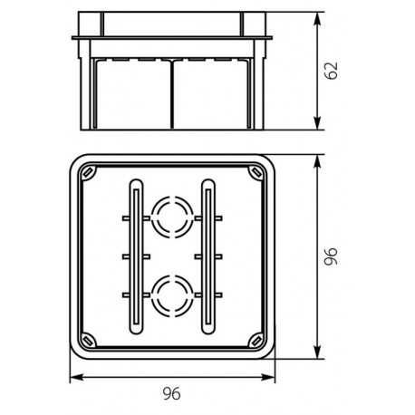 Puszka podtynkowa 96x96x62mm Pp/t 11.3 ELEKTROPLAST