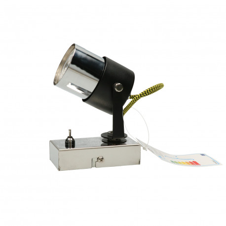 Lampa kinkiet VERDI-1 czarny chrom żółty GU10 Vitalux