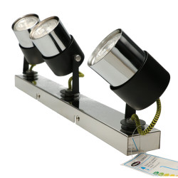 Lampa ścienno-sufitowa VERDI-3 czarny chrom żółty GU10 Vitalux