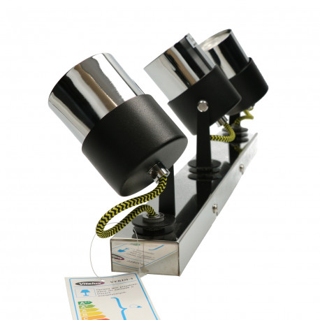 VERDI-3 black chrome yellow GU10 wall and ceiling lamp Vitalux