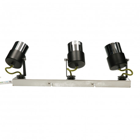 VERDI-3 black chrome yellow GU10 wall and ceiling lamp Vitalux