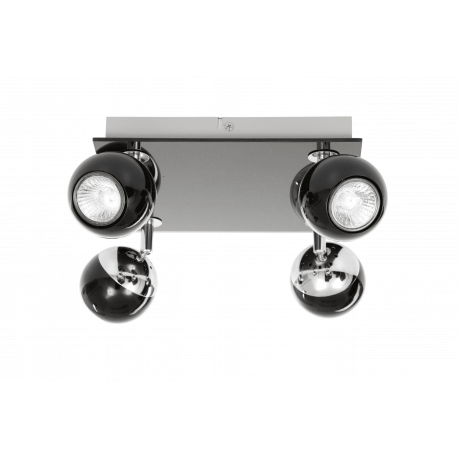 Lampa sufitowa plafon MATT-4R B/CH czarny chrome GU10 4x50W Vitalux