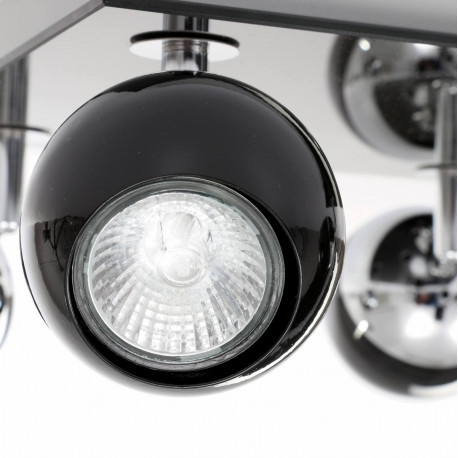 Lampa sufitowa plafon MATT-4R B/CH czarny chrome GU10 4x50W Vitalux