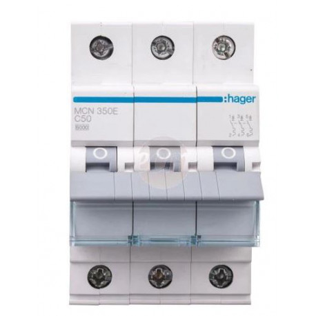 Wyłącznik nadprądowy MCN350E 3P C 50A HAGER