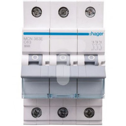 Wyłącznik nadprądowy MC363A 3P C 63A HAGER