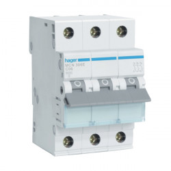 MCN306E 3P AC C 6A overcurrent circuit breaker HAGER
