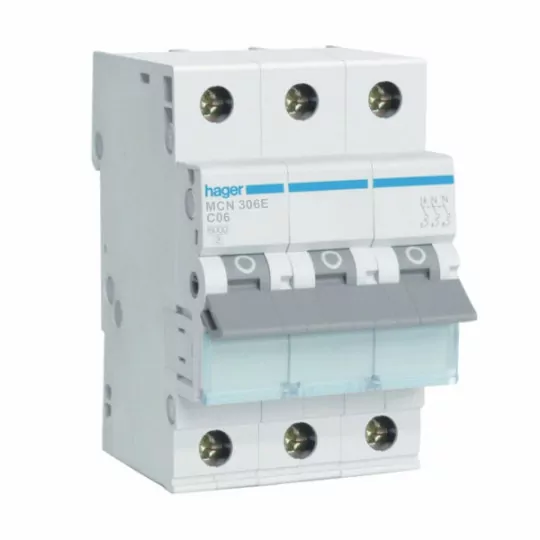 MCN306E Hager 3P C6A overcurrent circuit breaker