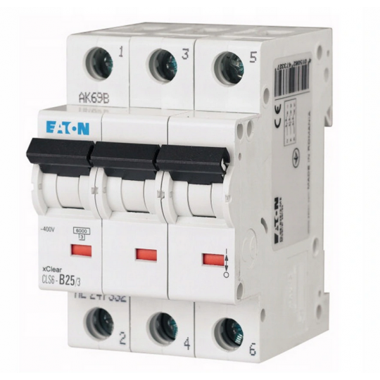 Overcurrent circuit breaker 3P C 10A CLS6 EATON