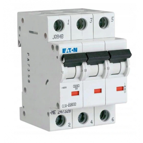 Eaton 3P C 20A CLS6 overcurrent circuit breaker