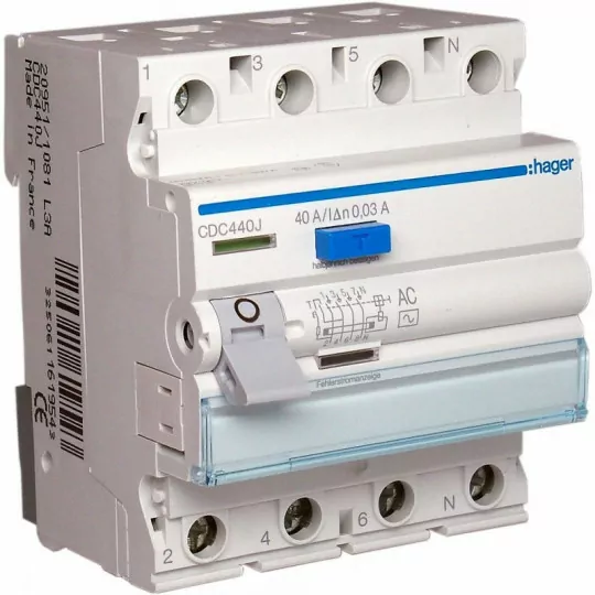 CDC440J AC Hager 4P40A residual current circuit breaker