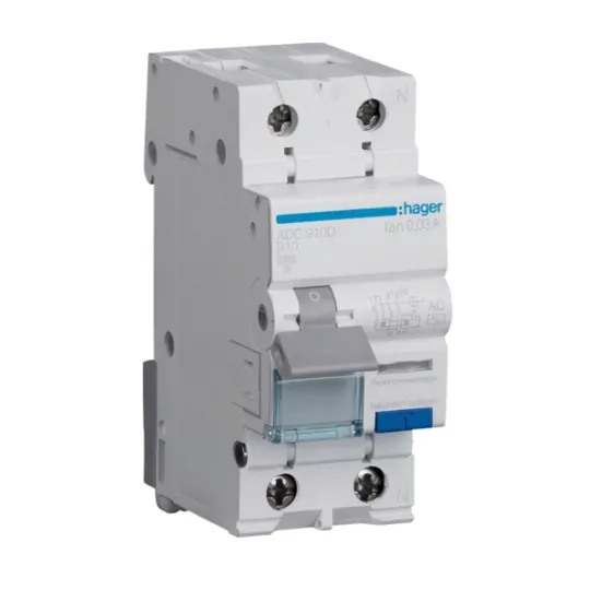 HAGER residual current circuit breaker ADC910D 2P B10A.
