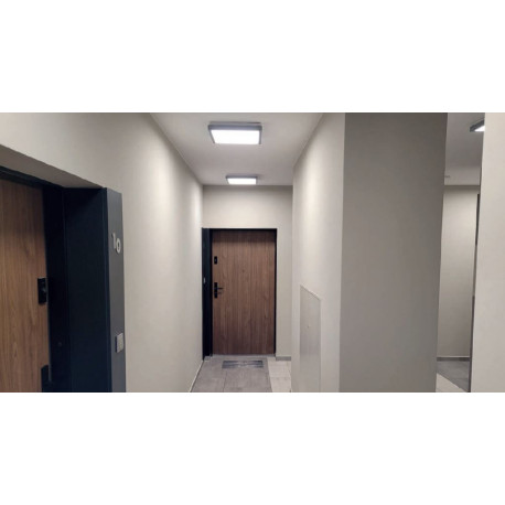 Lampa plafon ALEX LED 18W 4000K alu.silver/white