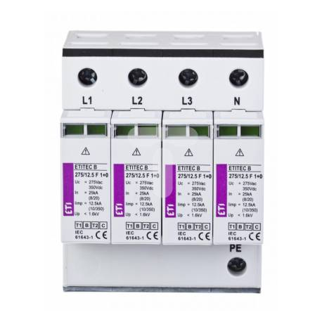 Ogranicznik przepięć B+C 4P 12,5kA ETITEC B ETI