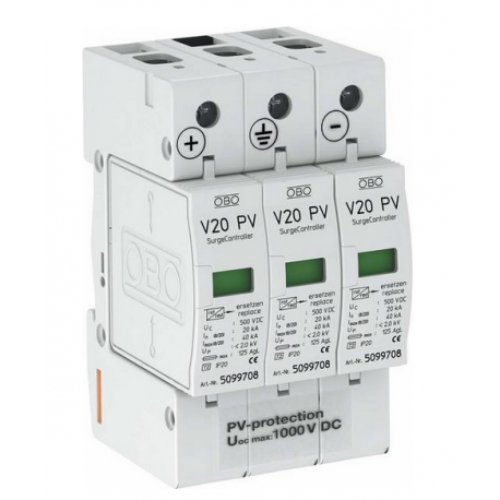 Ogranicznik przepięć fotow. 3P 20kA DC V20-C typ-2 OBO