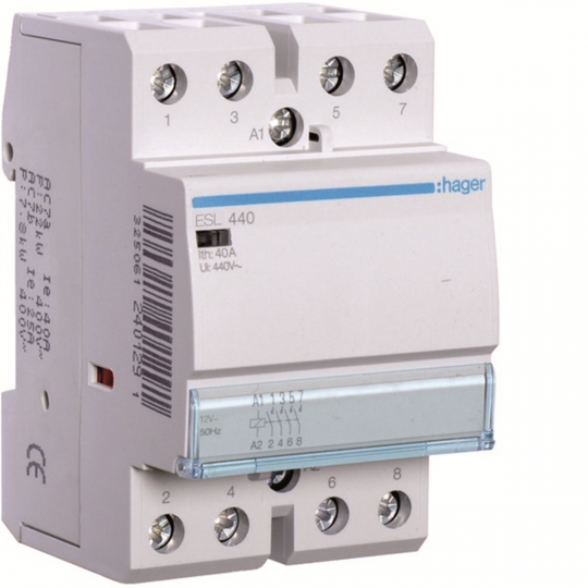 Modular contactor 40A 12V 4Z 0R AC ESL440 Hager