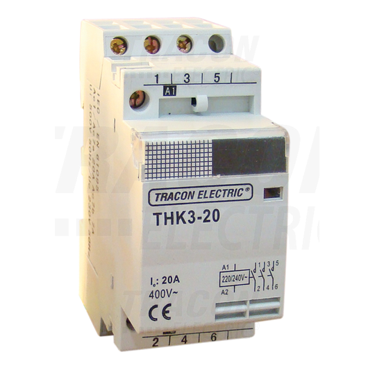Installation contactor 32A 3P 230V AC 3xNO THK3-32 TRACON