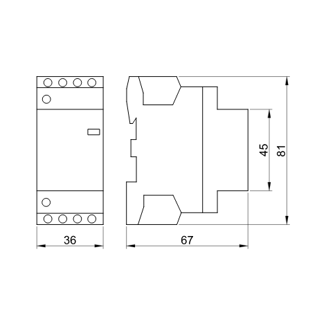 Installation contactor 40A 2P 230V AC 2xNO THK2-40 TRACON
