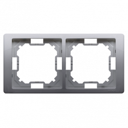 Basic Neos 2gang frame BMRC2/21 silver SIMON
