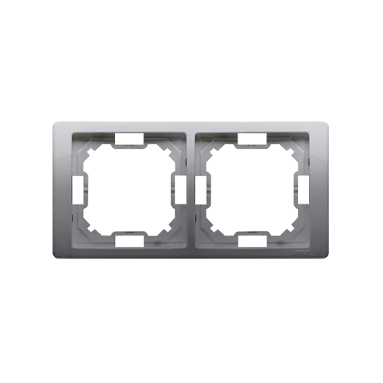Basic Neos 2gang frame BMRC2/21 silver SIMON