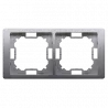 Basic Neos 2gang frame BMRC2/21 silver SIMON