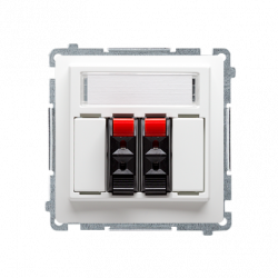 Basic gniazdo głośnikowe 2-krotne BMGL3.01/11 białe SIMON