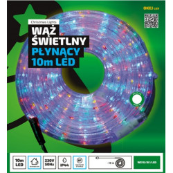 Wąż świetlny płynący niebieski zewnętrzny 8-funkcji 10m