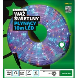 Wąż świetlny płynący niebieski zewnętrzny 8-funkcji 10m