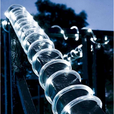 Light hose flowing transparent CW outdoor 8-functions 10m OKEJ LUX