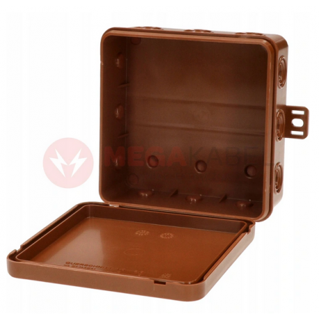 Puszka brązowa nadtynkowa 100x100x41 IP54 037-02 Viplast