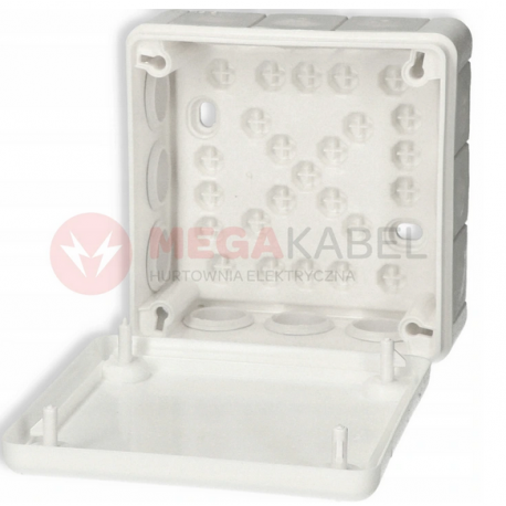 White n/t box 90x90x30 with rubbers 041-01 ViPlast