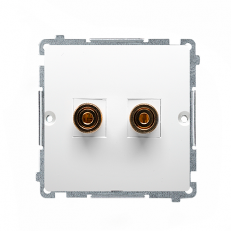 Basic Gniazdo głośnikowe podwójne BMGLP2.02/11 biały SIMON