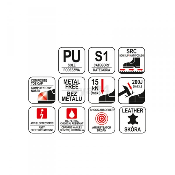 Sandały robocze SEGURA S1 rozm.41 YT-80465 Yato