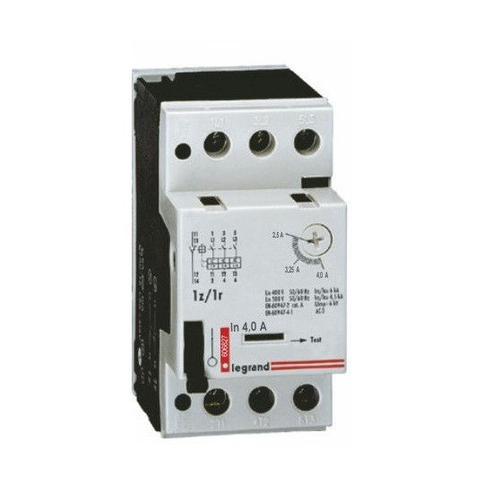 Motor circuit breaker 3P 1.5kW 2.5-4A 1R/1Z 606827 LEGRAND