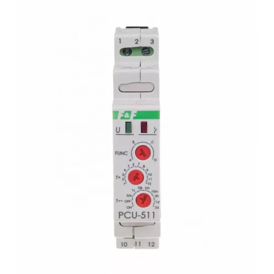 Przekaźnik czasowy PCU-511 1P 8A 230V wielofunkcyjny F&F