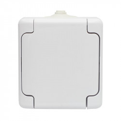 Bryza gniazdo pojedyńcze z klapką biała 1804-32 biały IP44 Kos