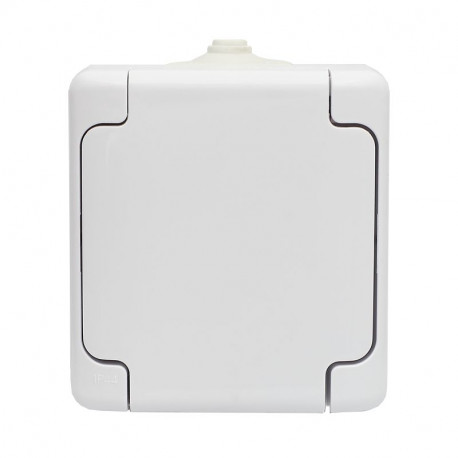 Bryza single socket with flap white 1804-32 white IP44 Kos
