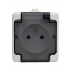 Breeze single socket with smoke flap 1814-32 white IP44 Kos