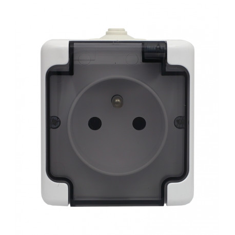 Breeze single socket with smoke flap 1814-32 white IP44 Kos